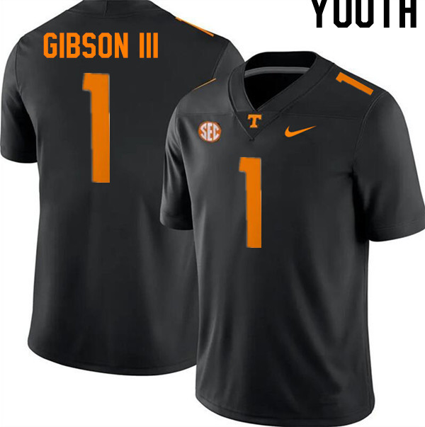 Youth #1 Rickey Gibson III Tennessee Volunteers College Football Jerseys Stitched-Black